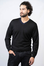 Men's Royal Alpaca V-neck Sweater
